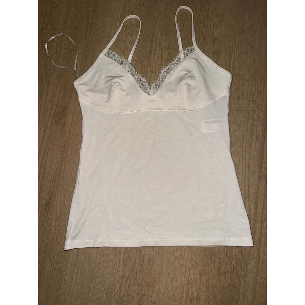 NWOT Zara Lace-Trim White Camisole Tank